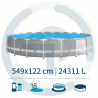 Piscina Intex METAL FRAME 26732NP (549x122cm - 24311Litros) - Com Bomba, Escada, Cobertura e Base